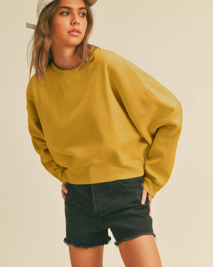 Blank Short Cropped Long Sleeve Sweatshirt