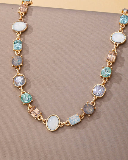 Multi Gemstone Opal Crystal Link Necklace | 80N93406