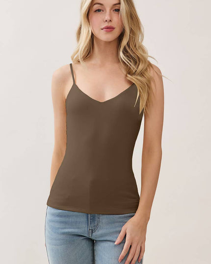 JC57552 - DOUBLE LAYER AT FY & BK V NECK CAMI TOP