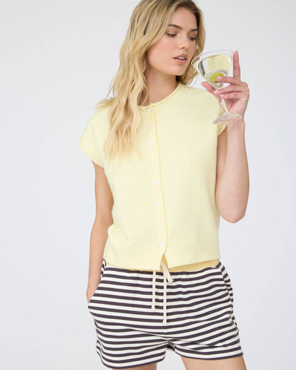 RAW EDGE SLEEVELESS LIGHTWEIGHT CARDIGAN