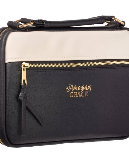 Bible Cover Fashion Black/White Amazing Grace Badge