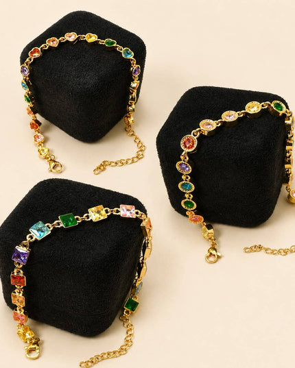 18K STAINLESS STEEL RAINBOW CRYSTAL BRACELET | 40B5264