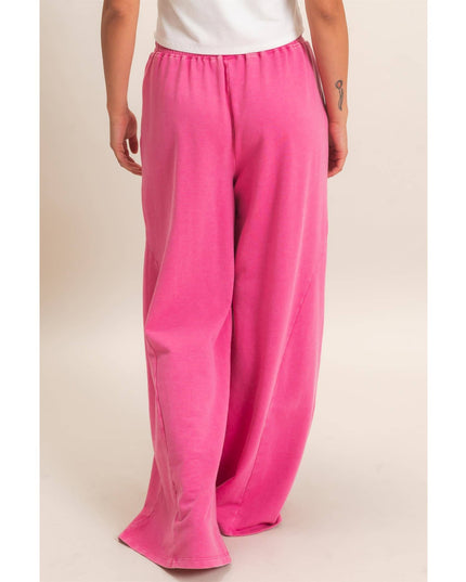 Mineral Washed Wide Leg Pants