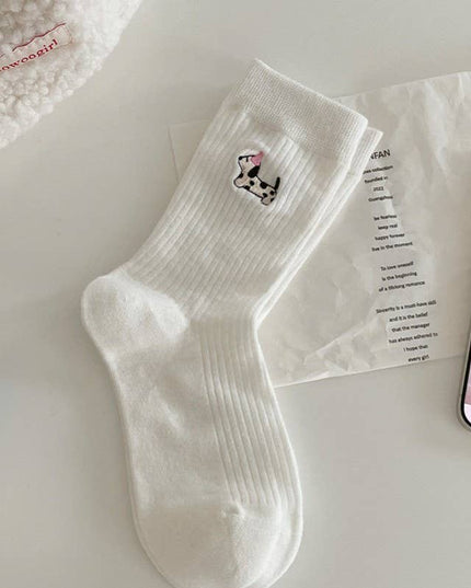 WOMAN ANIMAL DOG HALF CREW THROWBACK SOCKS | 40S02068