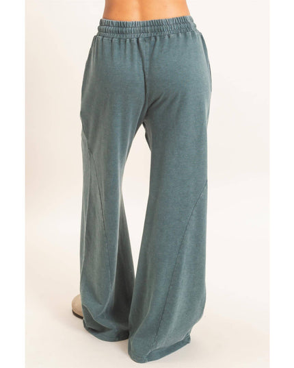 Mineral Washed Wide Leg Pants