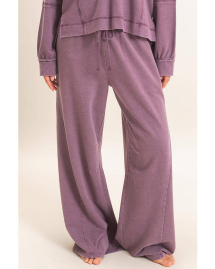Mineral Washed Wide Leg Pants