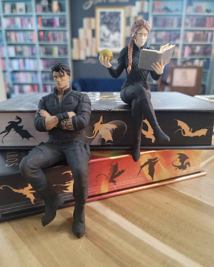 Xaden & Violet Shelf Sitters | Fourth Wing Inspired Romantasy Bookshelf Decor | Hand Painted BookTok Reader Collectibles
