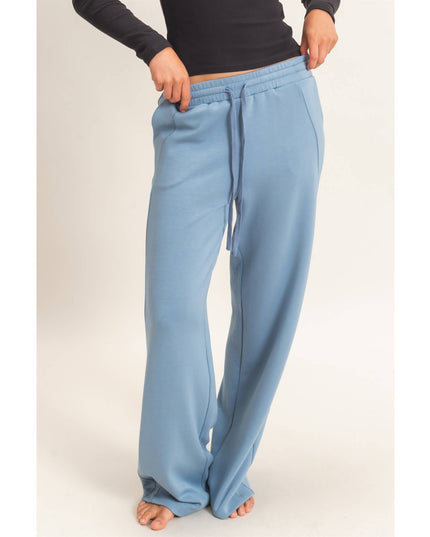 Elastic Waist Straight Leg Pants