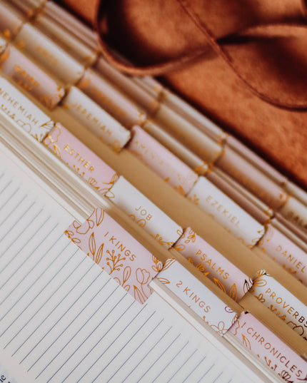 Gold Foil Bible Tabs - Dusty Pink