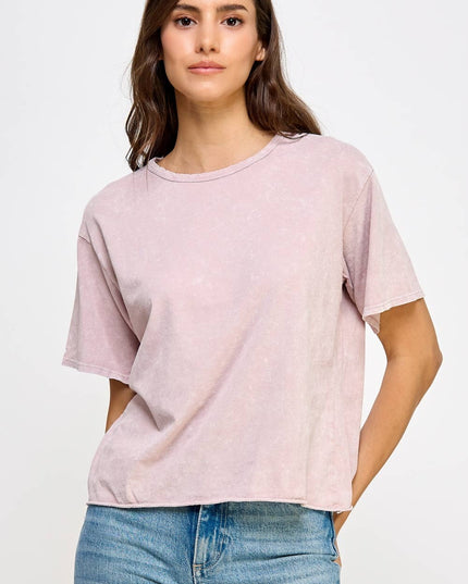 Blank Mineral Washed Long Cropped T-Shirt