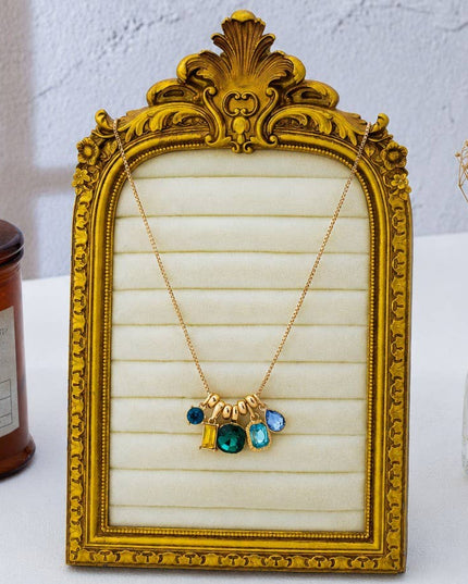 Multicolor Crystal Cluster Charm Pendant Necklace | 80N93296