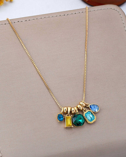 Multicolor Crystal Cluster Charm Pendant Necklace | 80N93296