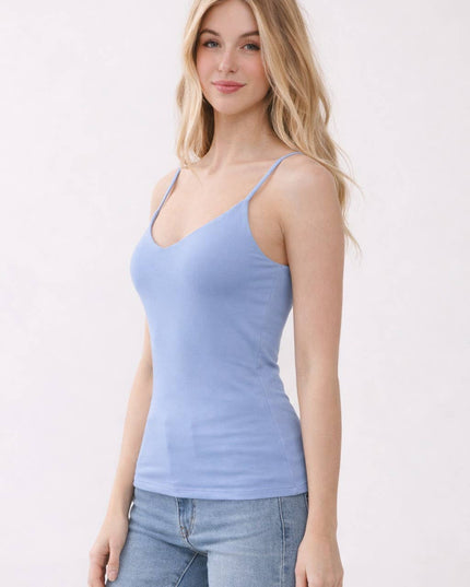 JC57552 - DOUBLE LAYER AT FY & BK V NECK CAMI TOP