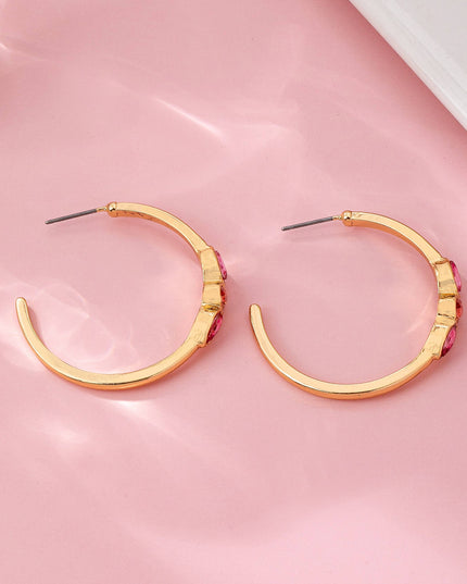 Fuchsia Marquise Crystal Hoop Earrings | 80E62089