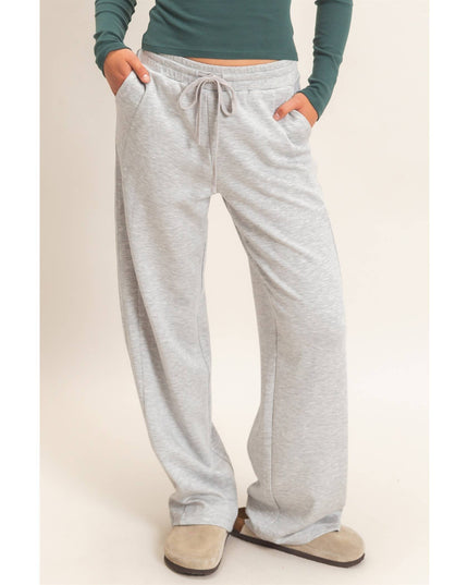 Elastic Waist Straight Leg Pants
