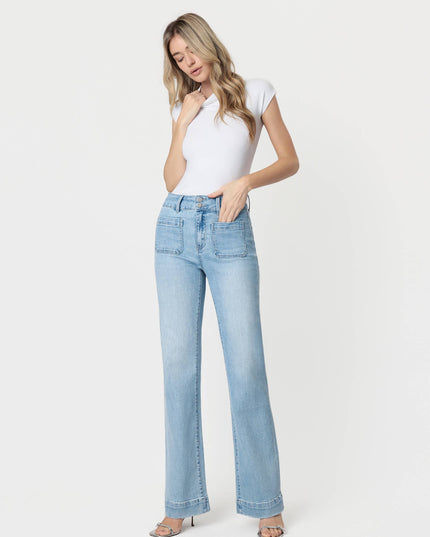 90'S VINTAGE SUPER HIGH RISE FLARE JEANS F5655