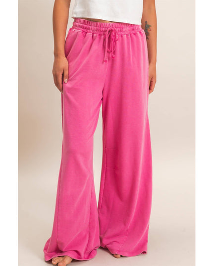 Mineral Washed Wide Leg Pants