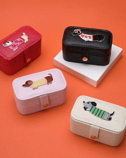 Doggy Dachshund Travel Jewelry Organizer Box Case | 40P653