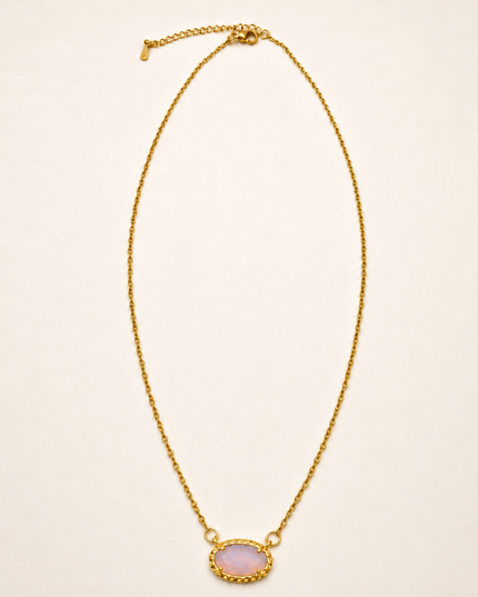 OVAL GEMSTONE CHARM PENDANT NECKLACE | 40NK9661