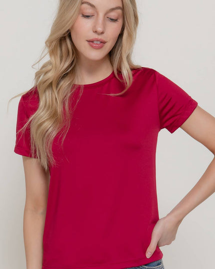 Short Sleeve Round Neck ITY Knit Top