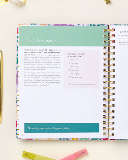 Fresh Start Weekly Goal Planner | Bold Blooms