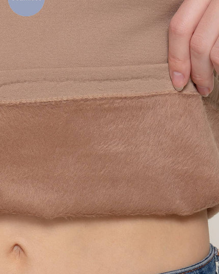 Long Sleeve Crew Neck Inner Fur Seamless Top