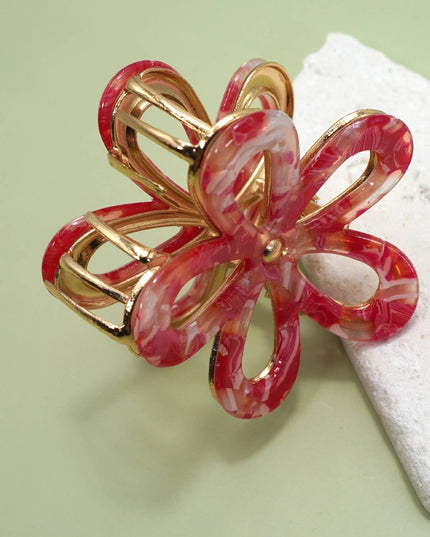 JUMBO PVC CASTING ROUND FLORAL HAIR CLAW CLIPS | 40H986