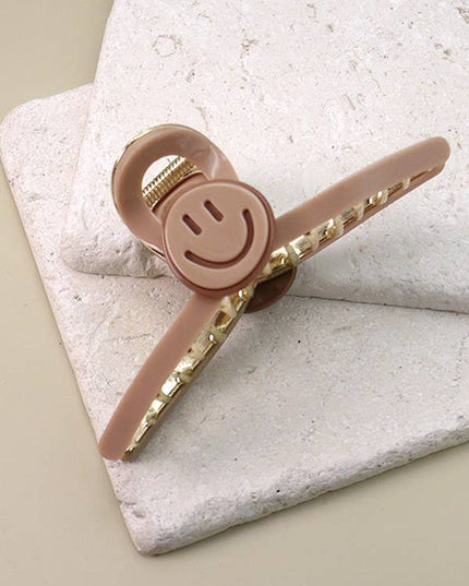 LARGE SMILEY CELLULOSE HAIR CLAW CLIPS | 40H514