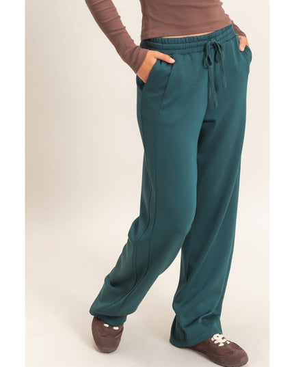 Elastic Waist Straight Leg Pants