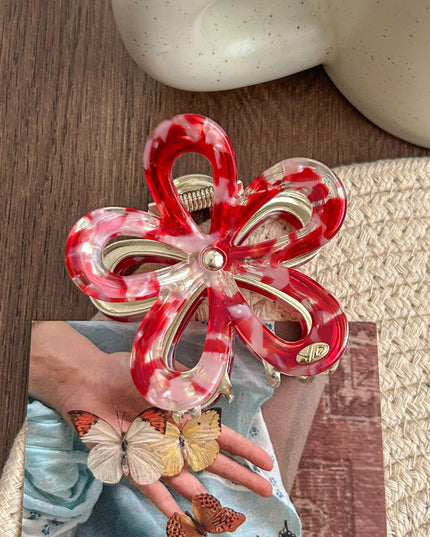 JUMBO PVC CASTING ROUND FLORAL HAIR CLAW CLIPS | 40H986