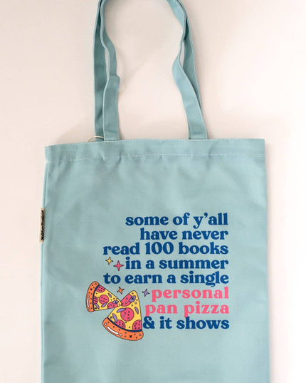 Personal Pan Pizza Summer Reading 90s Kid Nostalgia Tote Bag