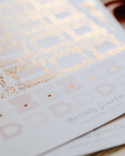 Gold Foil Bible Tabs - Dusty Pink