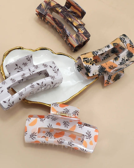 Large Fall Leaf Pattern Hair Claw Clips | 40H995