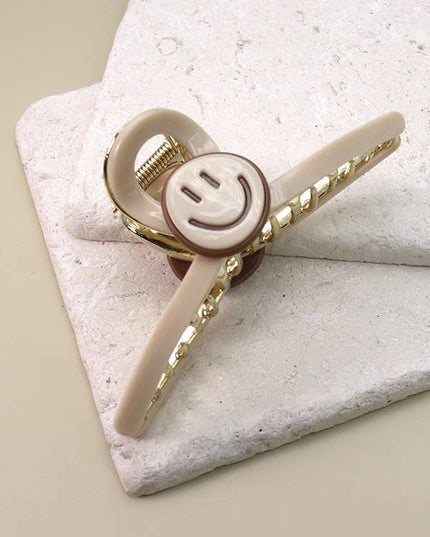 LARGE SMILEY CELLULOSE HAIR CLAW CLIPS | 40H514