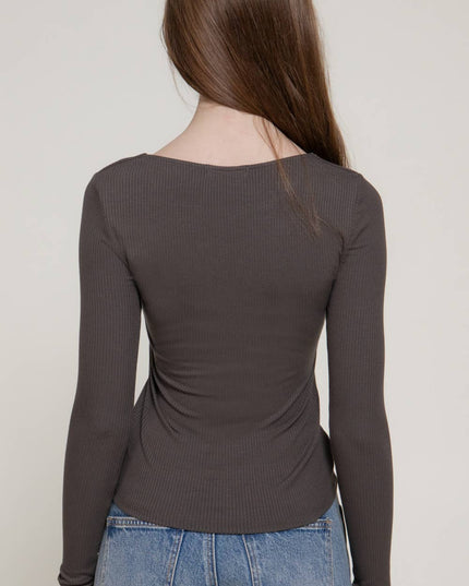 Long Sleeve Round Neck Double Layer Tee