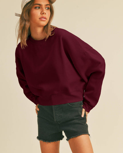 Blank Short Cropped Long Sleeve Sweatshirt