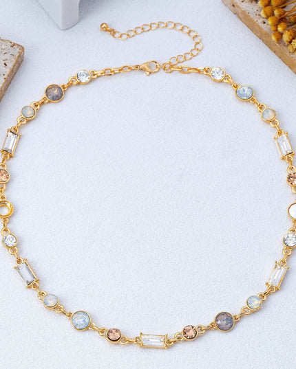 Mixed-Cut Crystal Station Statement Necklace | 80N93306