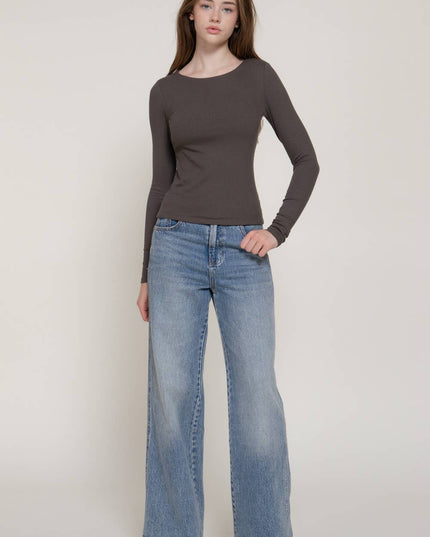 Long Sleeve Round Neck Double Layer Tee