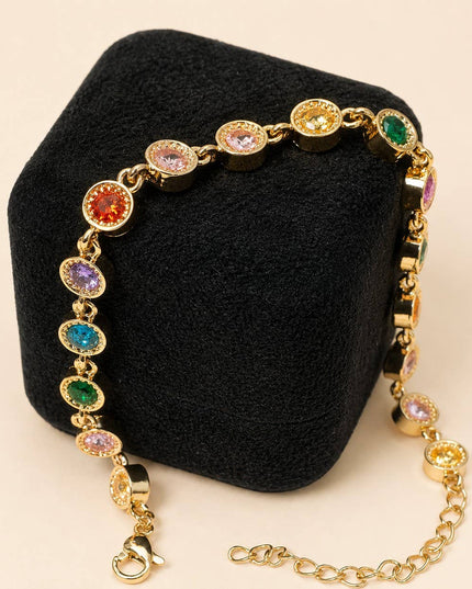 18K STAINLESS STEEL RAINBOW CRYSTAL BRACELET | 40B5264