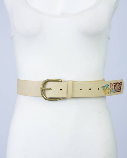 Flower Embroidered Statement Belt