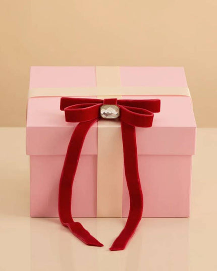 Velvet & Gemstone Bow Hair Clip