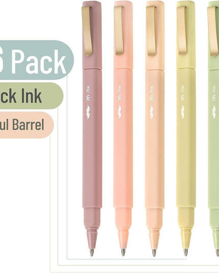 Aesthetic Black Pens 6 Pack Fast Dry