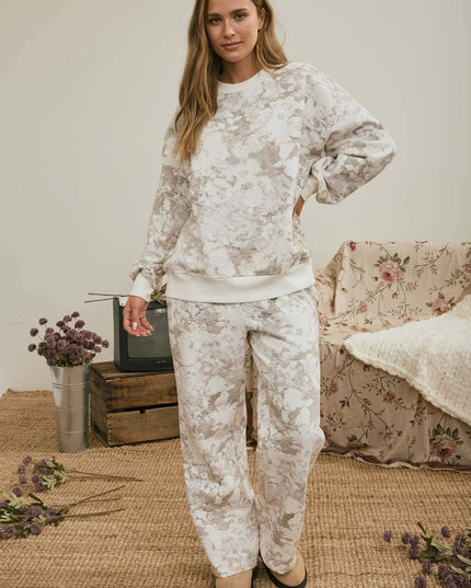 FLORAL WASH WIDE LEG LOUNGE PANTS