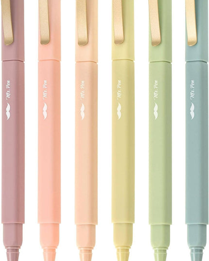 Aesthetic Black Pens 6 Pack Fast Dry