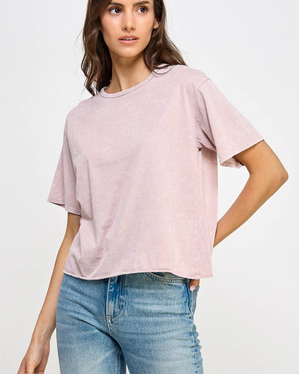 Blank Mineral Washed Long Cropped T-Shirt
