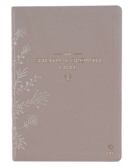 Embroidered Taupe Faux Leather Spiritual Growth Bible