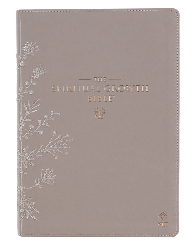 Embroidered Taupe Faux Leather Spiritual Growth Bible