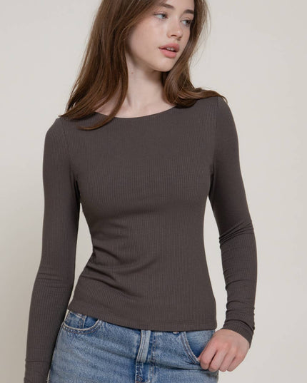 Long Sleeve Round Neck Double Layer Tee