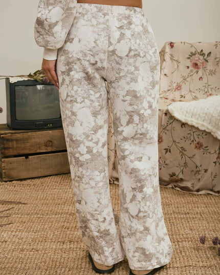 FLORAL WASH WIDE LEG LOUNGE PANTS
