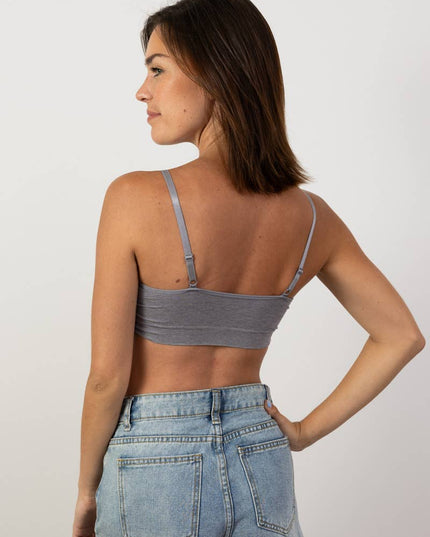COMFY! Ultra Soft Lace Trim Ribbed Padded Seamless Bralette